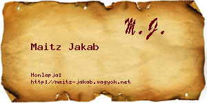 Maitz Jakab névjegykártya